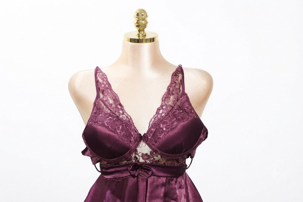 Burgundy Silk Satin Pajama Set