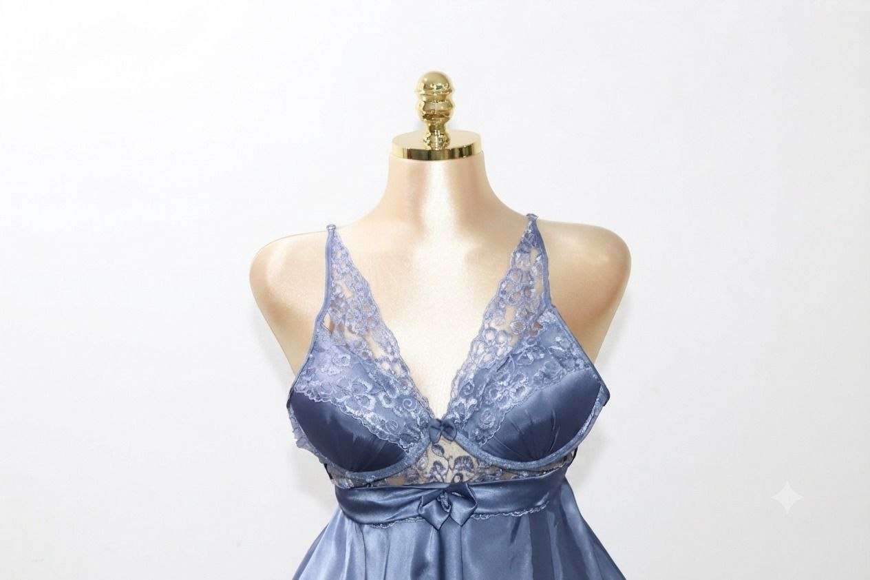 Baby Blue Silk Satin Pajama Set