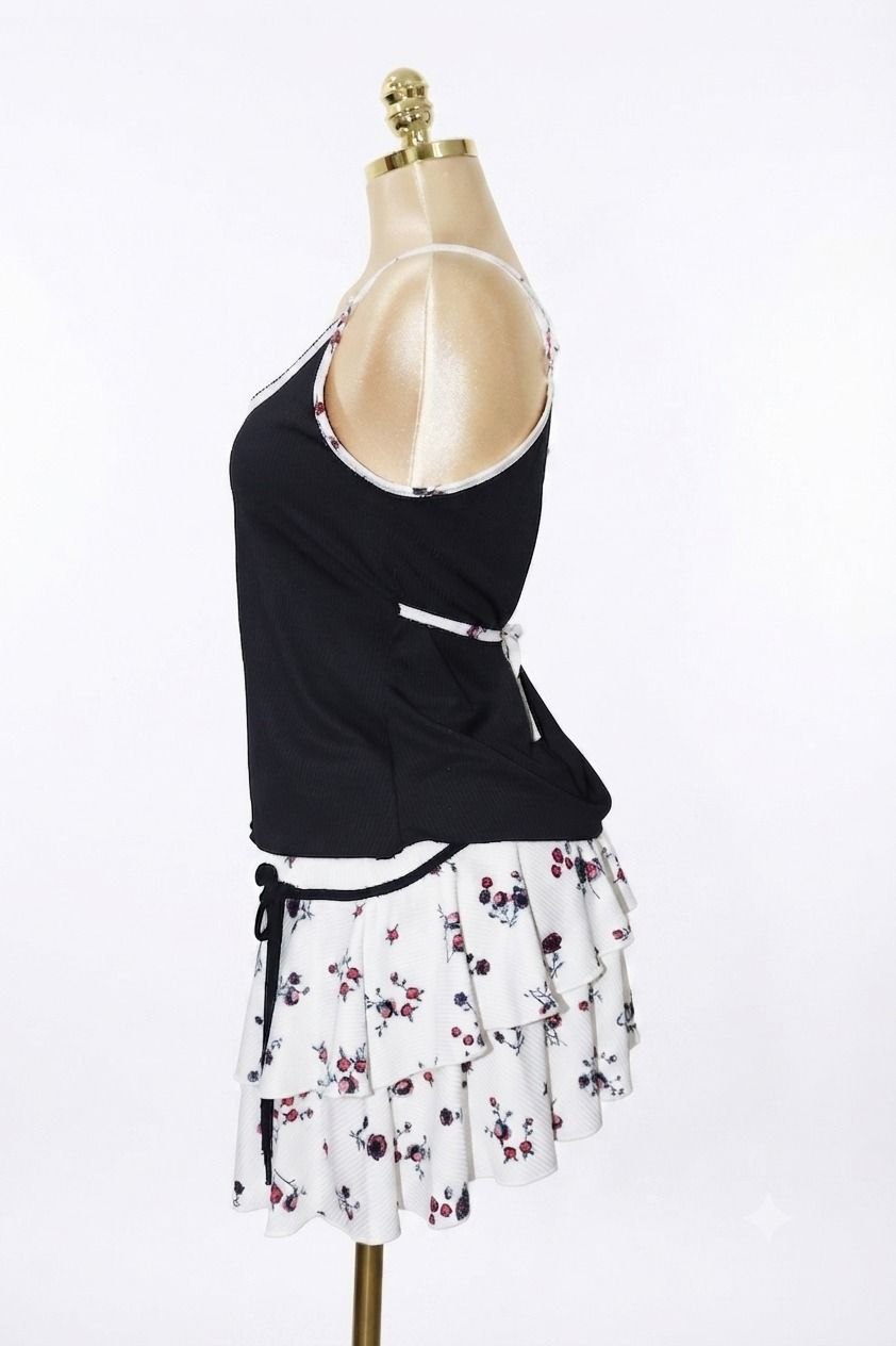 Black Cotton Skirt Pajama Set
