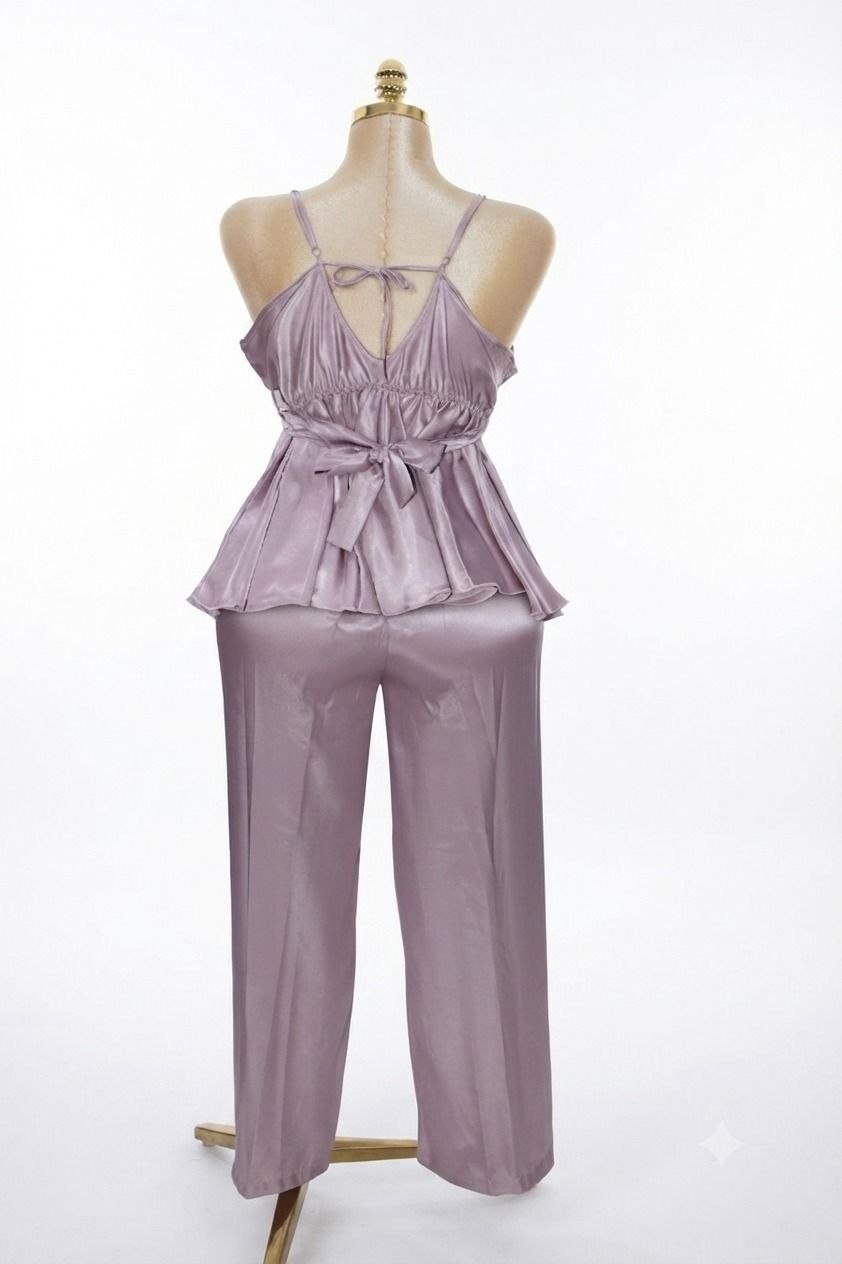 Light purple Silk Satin Pajama Set
