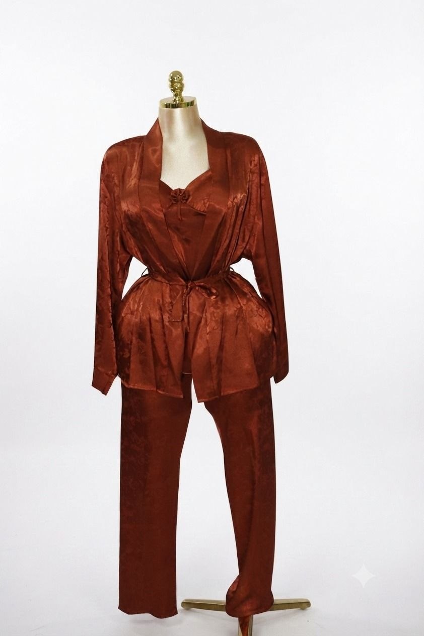 3-Piece satin Pajama Set