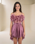 Feather Trim Baby Doll purple