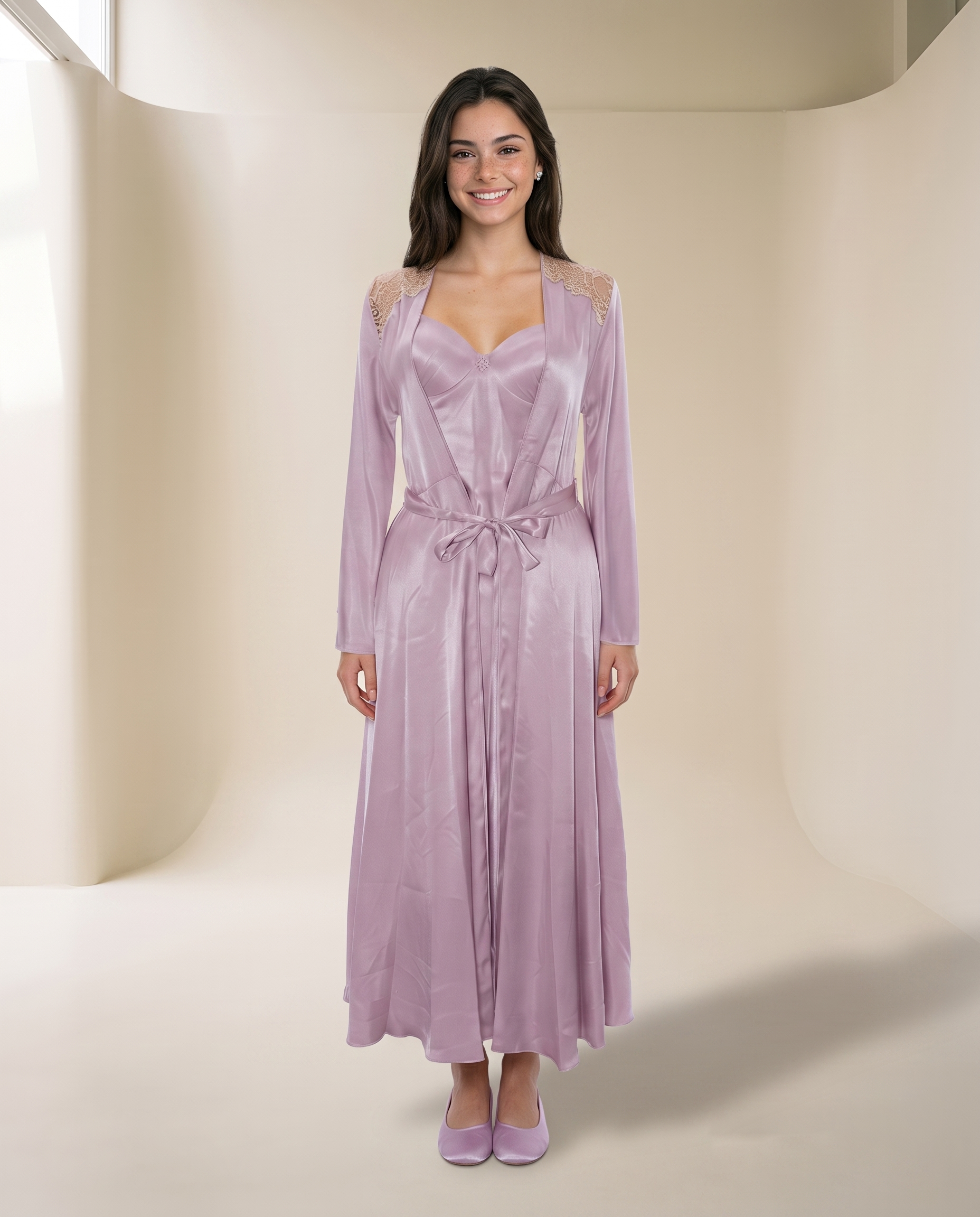 Nightgown with Robe Set