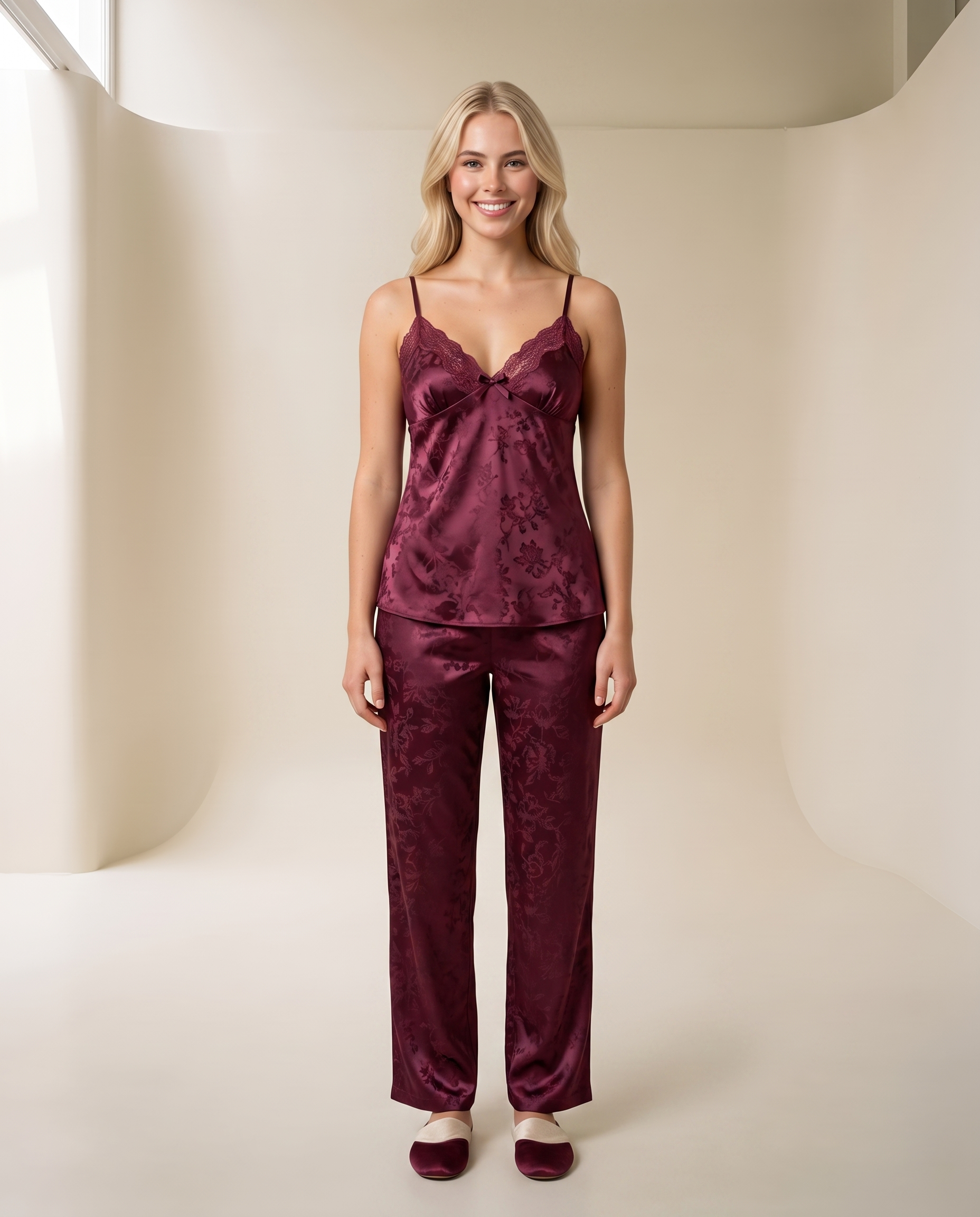 3-Piece satin Pajama Set