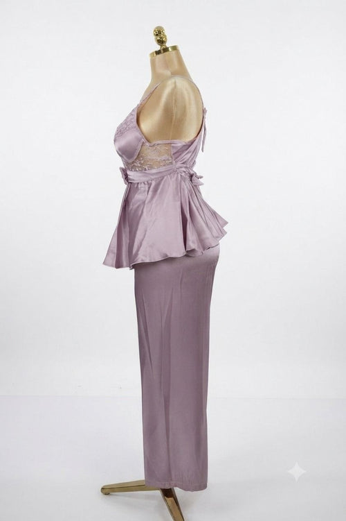 Light purple Silk Satin Pajama Set