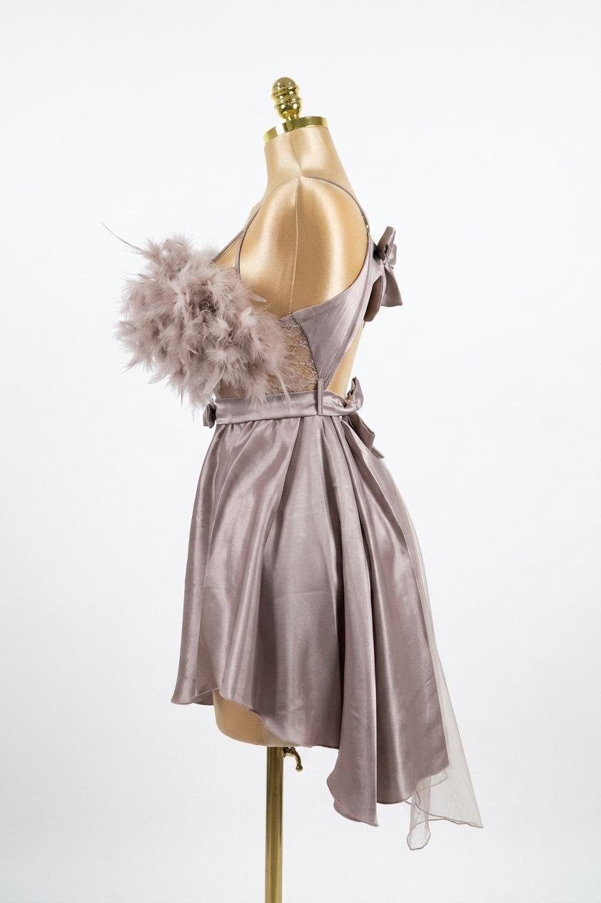 Feather Trim Baby Doll light purple