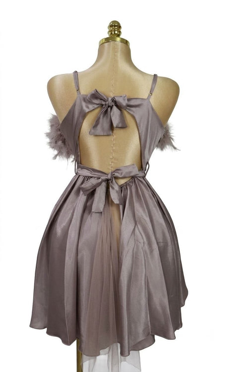 Feather Trim Baby Doll light purple