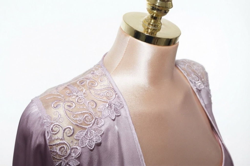 Nightgown with Short Robe light purple