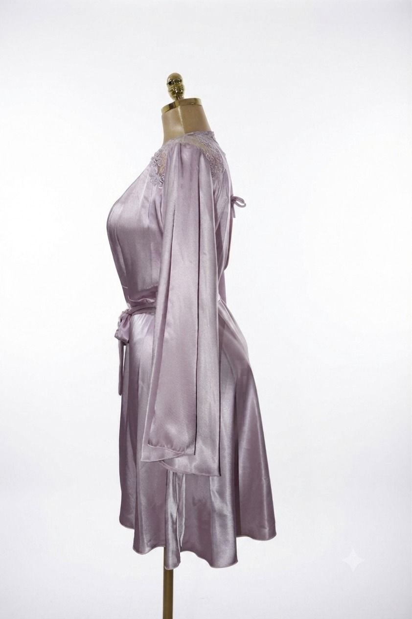 Nightgown with Short Robe light purple