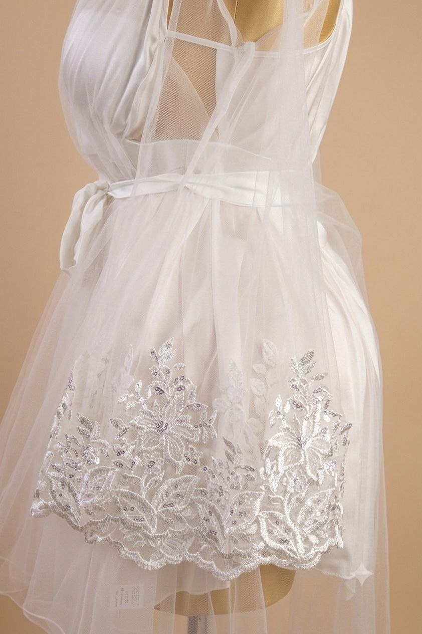 Short Bridal Robe Set