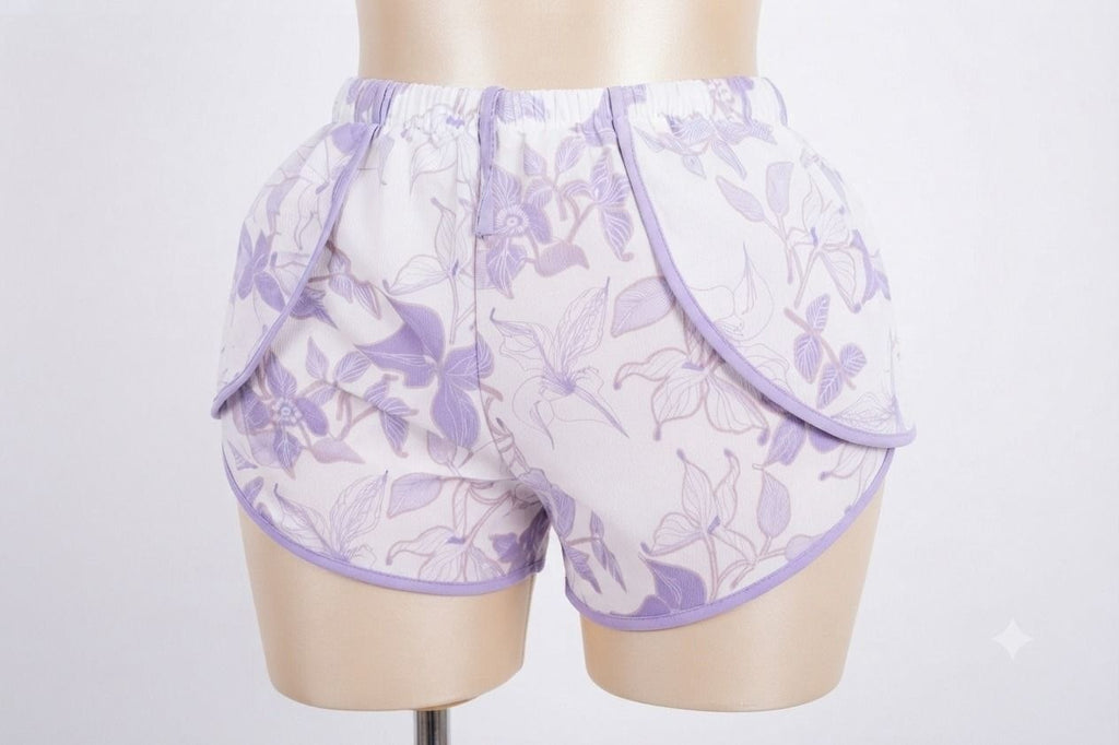 Satin Shorts Pajama Set Purple