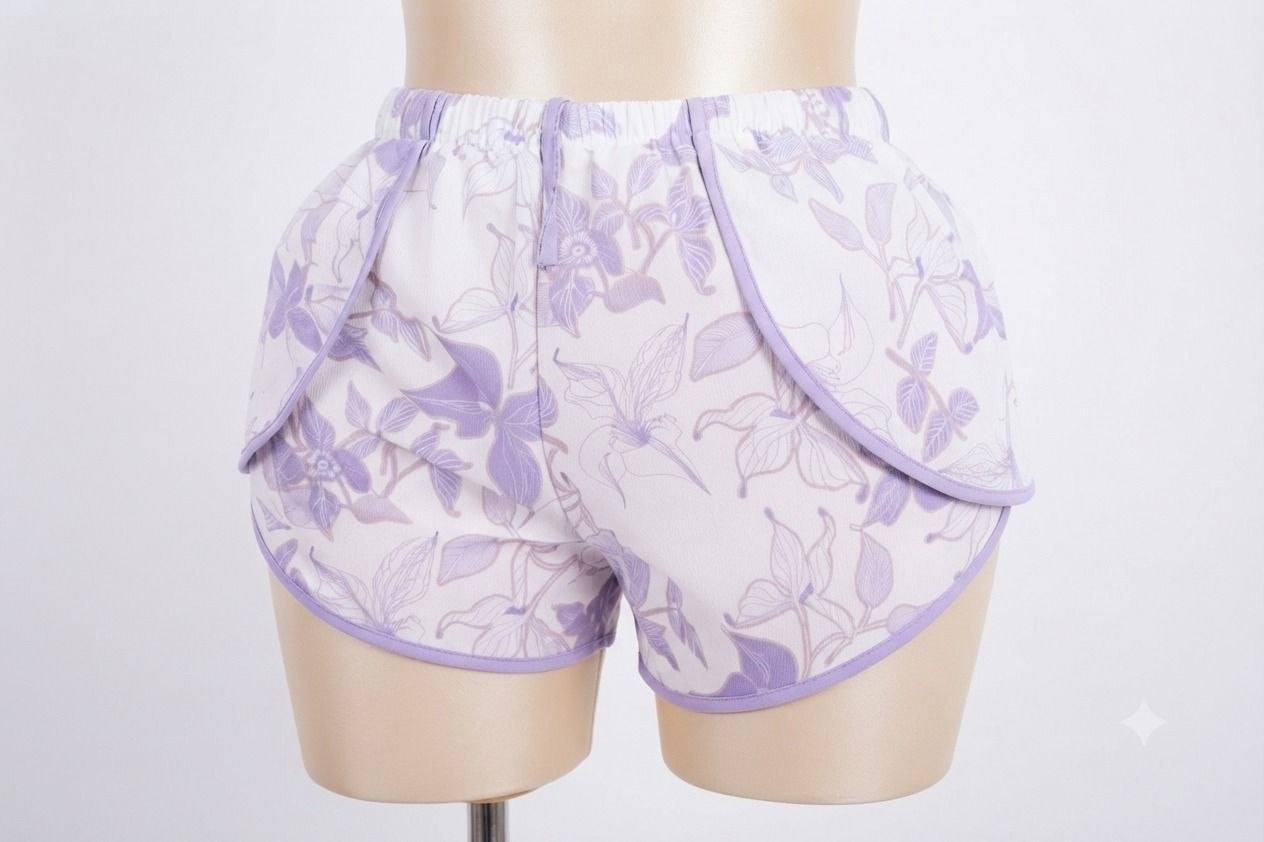 Satin Shorts Pajama Set Purple