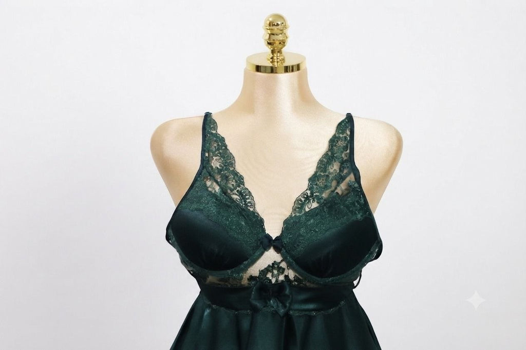 Green Silk Satin Pajama Set